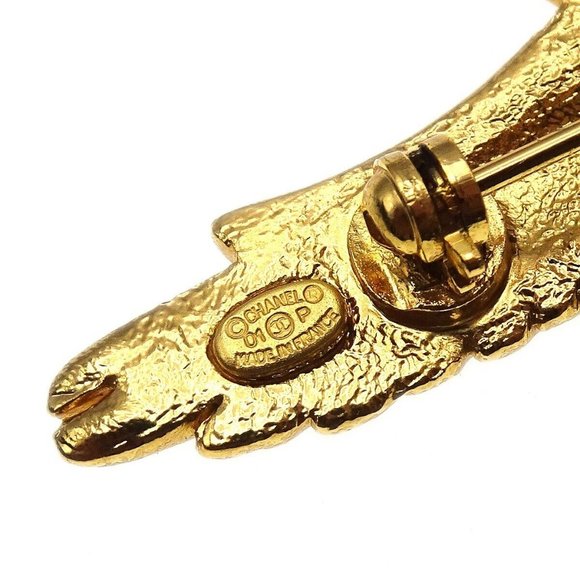 Chanel Eagle Rhinestone Brooch Pin Corsage Gold-plated - Picture 5 of 5